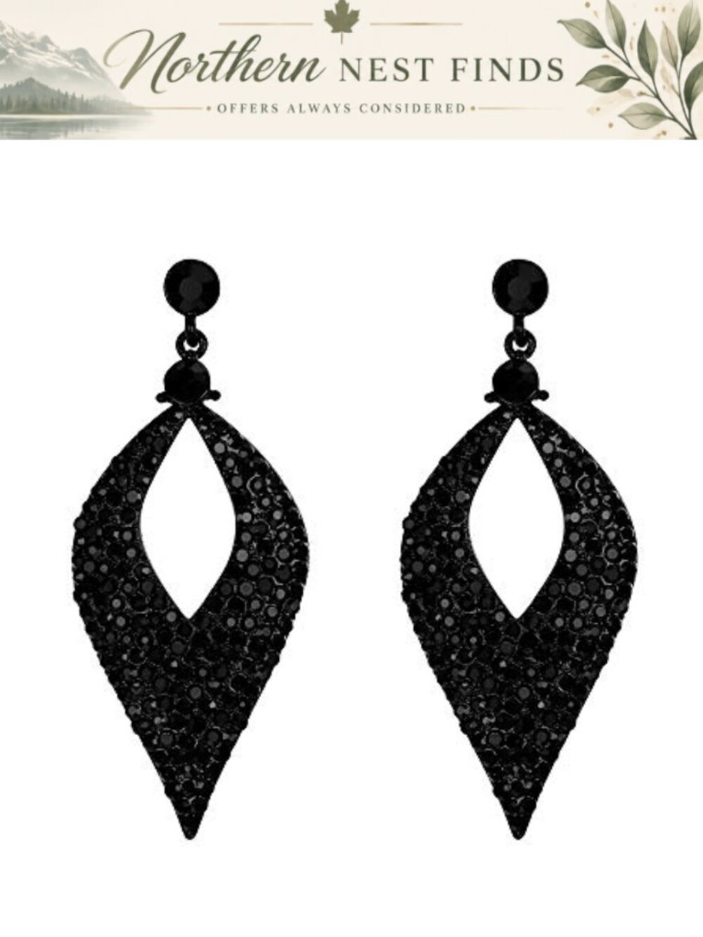 Bohemian Crystal Leaf Chandelier Dangle Earrings